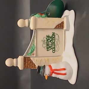 Dept 56 Heritage Village Sign with Snowman